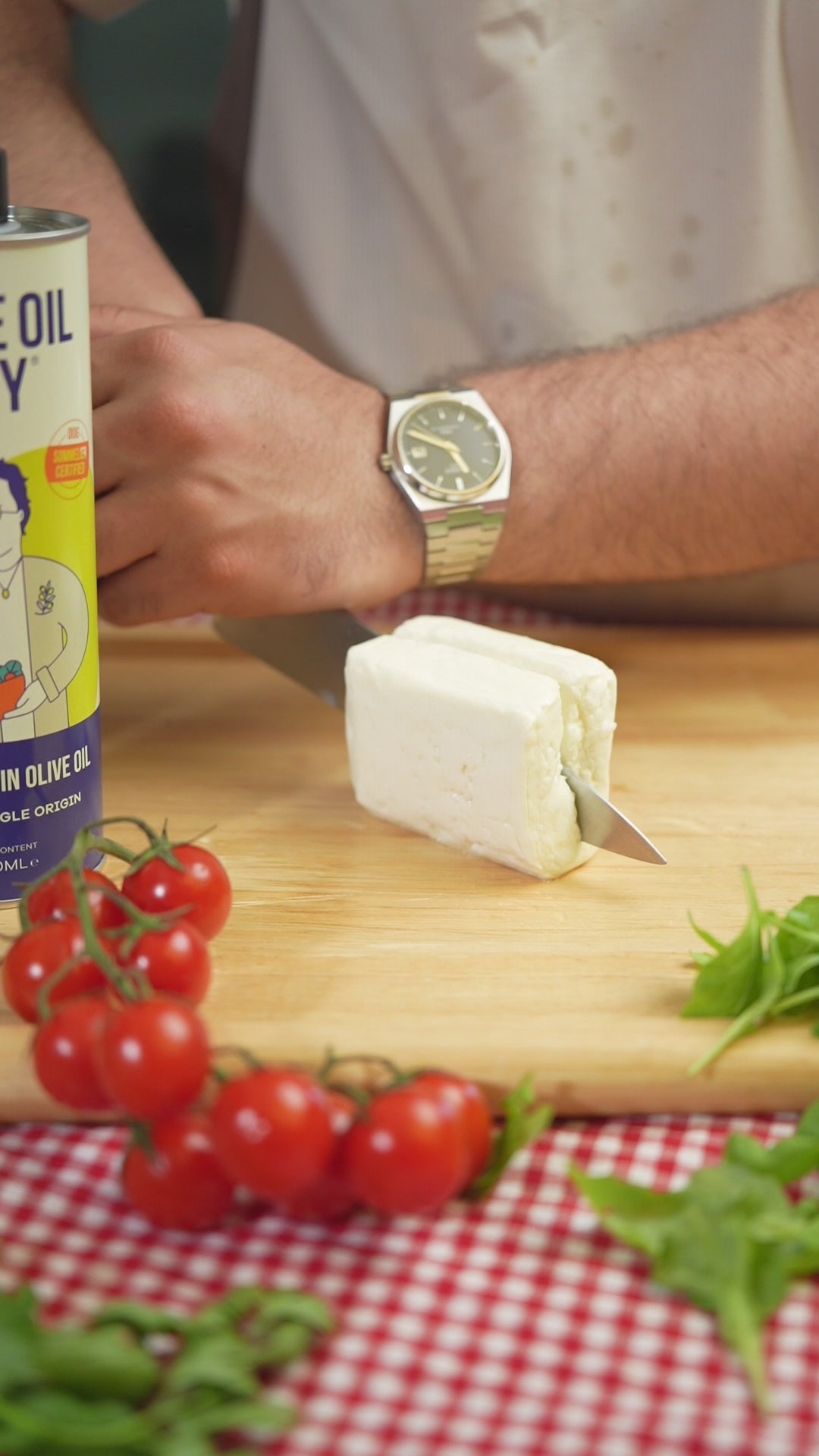 Grilled Halloumi with the Olive Oil Guy extra virgin olive oil