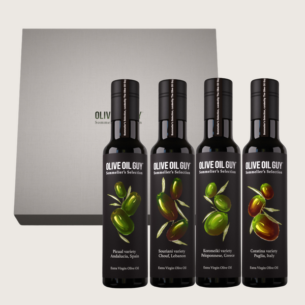 Olive Oil Gift Set - Box of 4 - Tasting Box - Sommelier's Olive Oil Gift Set - Box of 4 - Tasting Box - Sommelier's