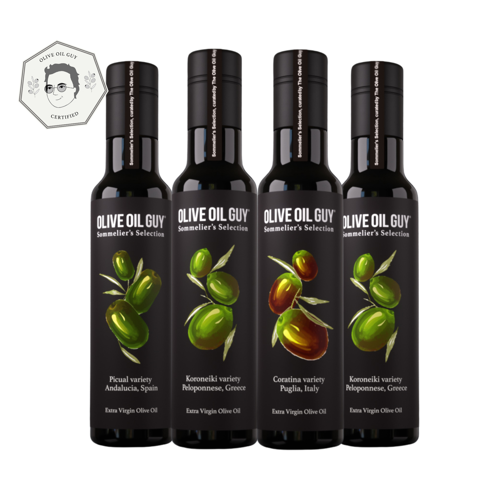 Sommelier’s Selection - Extra Virgin Olive Oil - Mediterranean Gift Set - Box of 4