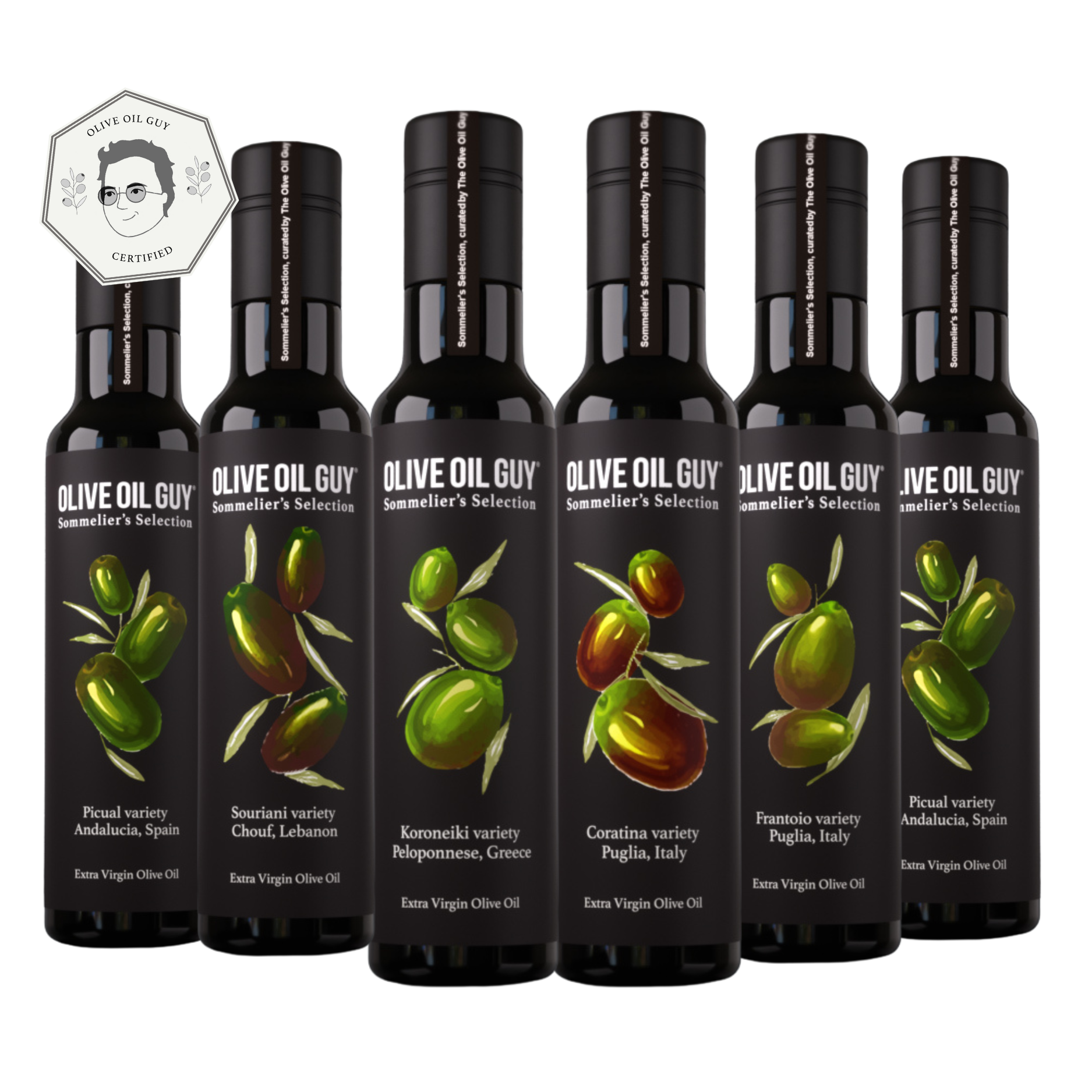 Sommelier’s Selection - Extra Virgin Olive Oil - Mediterranean Gift Set - Box of 6