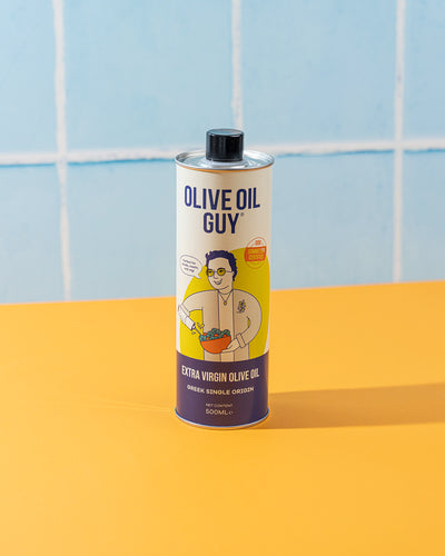 Perfect Extra Virgin Olive Oil with salad, veggies